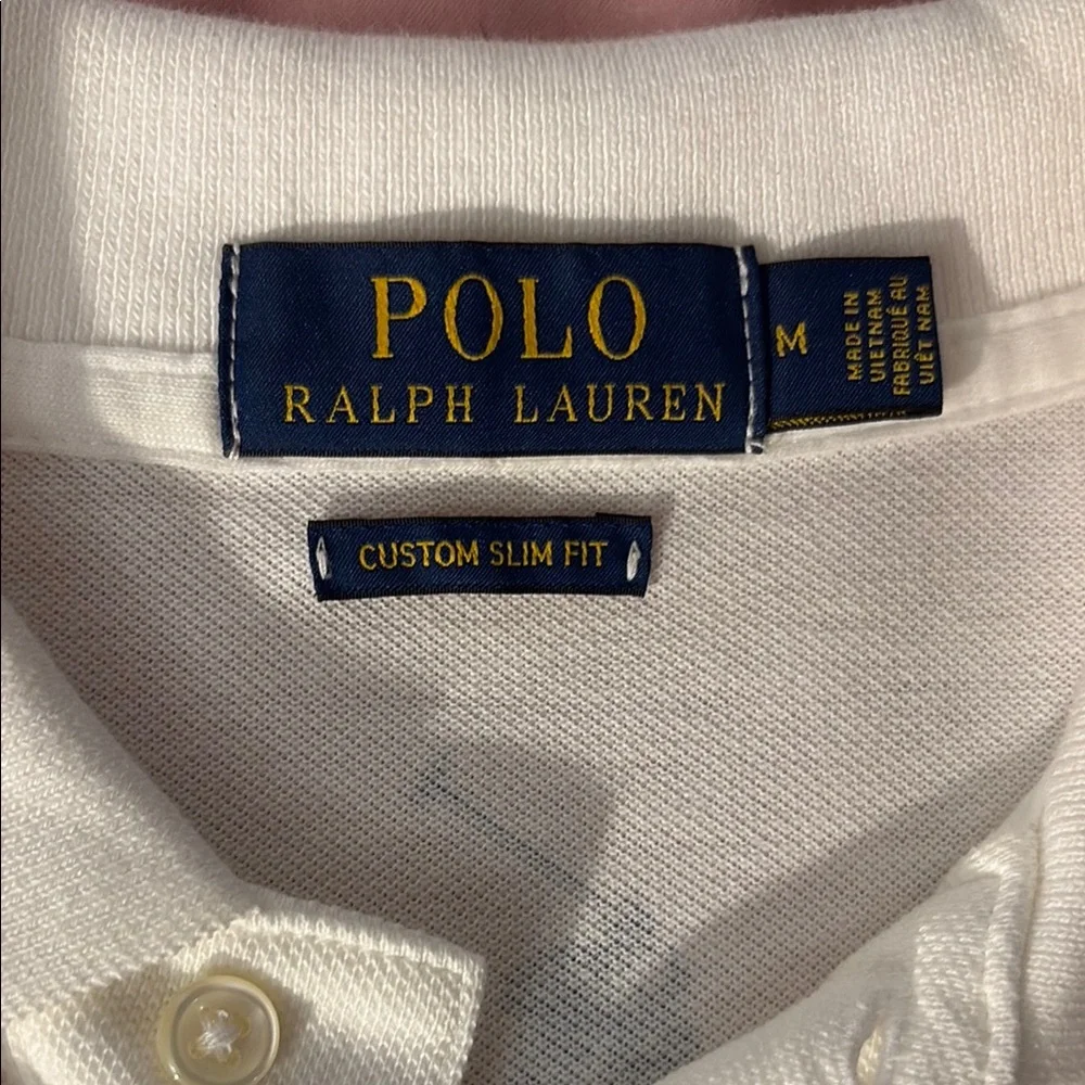Ralph Lauren Gold Emblem White Polo Shirt - Picture 2 of 4